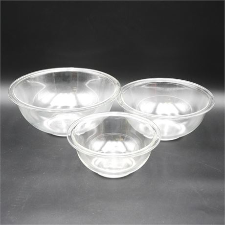 Clear Glass Pyrex Mixing Bowls (Set of 3)
