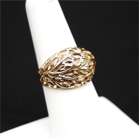 10K Gold Openwork Dome Ring