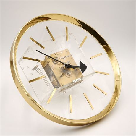 Mid-Century Modern Howard Miller Lucite Wall Clock by George Nelson (AS-IS)