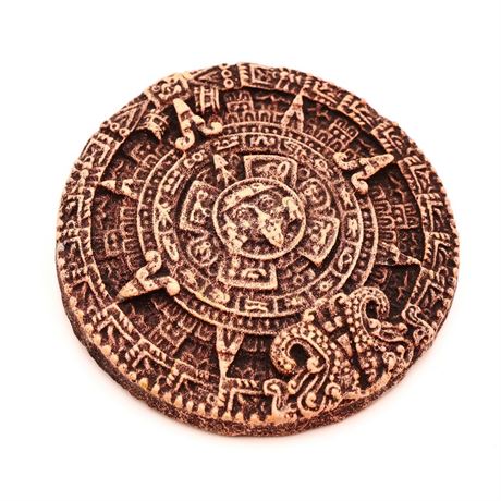Aztec Calendar Souvenir Made in Mexico Mayan Sun Dial Ornament.