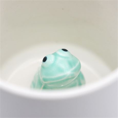 Pair of Ceramic Mugs w/Cute Frog Inside