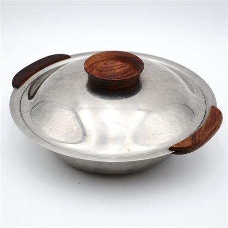 Stainless Steel w/Wood Handles Dish w/Lid