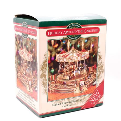Mr. Christmas Collectibles Holiday Around The Carousel Animated Model