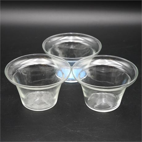 Lot of 3 Clear Glass Votive Candle Holders