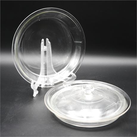 9-Inch Pyrex Clear Glass Pie Plates (Total of 2)