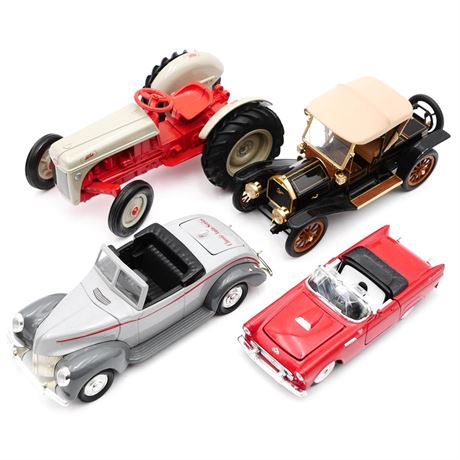Lot of 4 Die Cast Scale Model Classic Cars