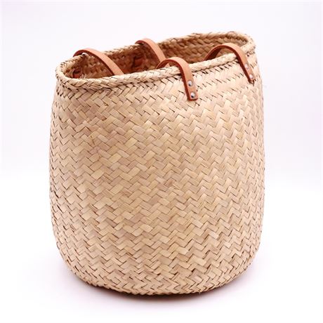Woven Straw Basket Bag