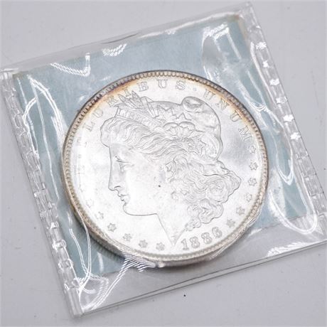1886 Morgan Silver Dollar No Mint Mark