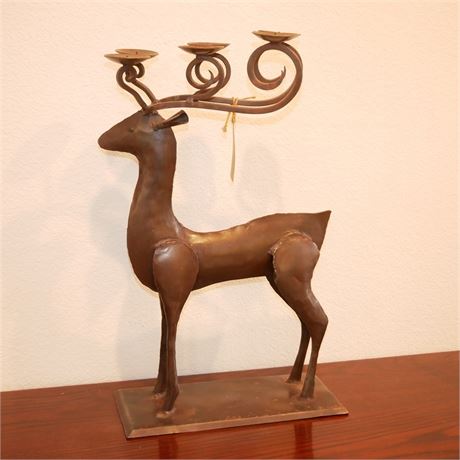 World Market Sculpted Wrought Iron Deer Candle Holder