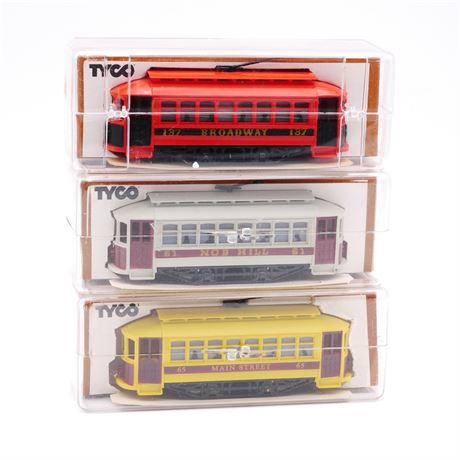 Tyco HO Scale Trolley Cars (Lot of 3)