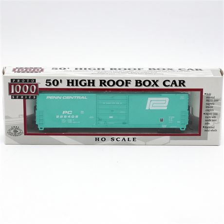 Proto 1000 Series HO Scale Penn Central 50’ High Roof Box Car