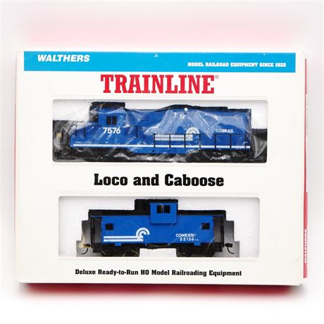 Walthers HO Scale Trainline Conrail Locomotive and Caboose 2-Pack