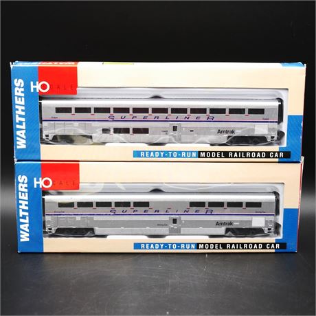 Lot of 2 Walthers HO Scale Amtrak Phase IV Superliner Cars