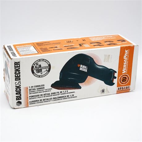 Black & Decker 7.2V Cordless Detail Sander VP51OT - New in Box