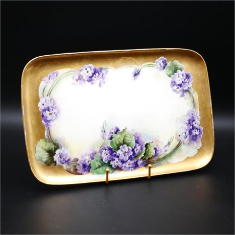 Limoges France Ceramic Hand Painted Tea Tray