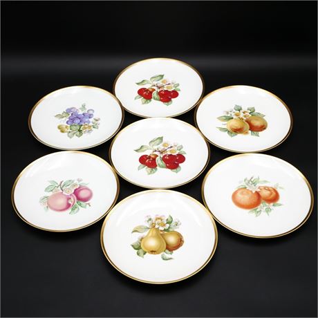 Hutschenreuther Gelb Pasco Gilded Fruit Plates (Set of 7)