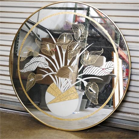 Windsor Art Art Deco Style Mirror with Calla Lilies