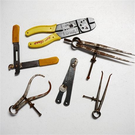 Wire Cutter/Stripper & Metal Compasses (Total of 6)