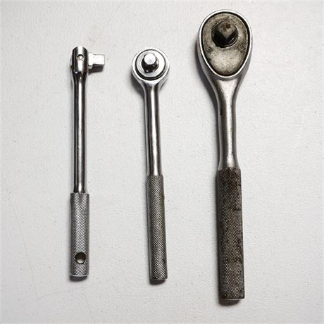 Lot of 3 Socket Ratchet Wrenches