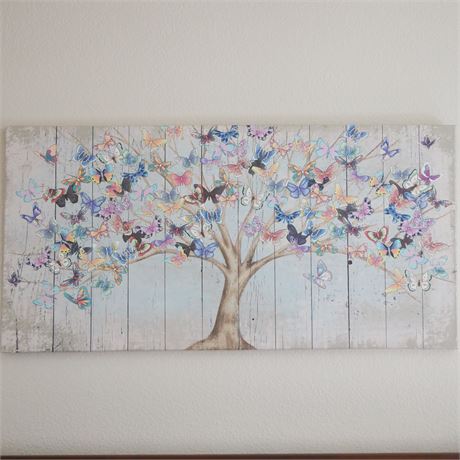Butterfly Tree Art Print on Canvas