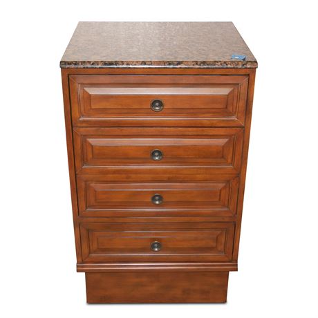 Tall 4-Drawer Marble Top Chest