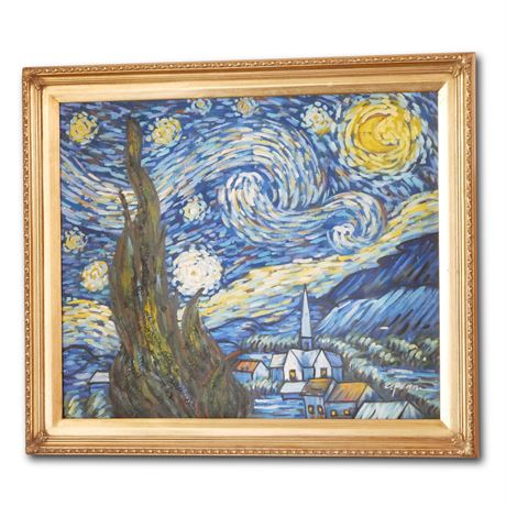Oil on Canvas Painting Signed Van Gogh Reproduction